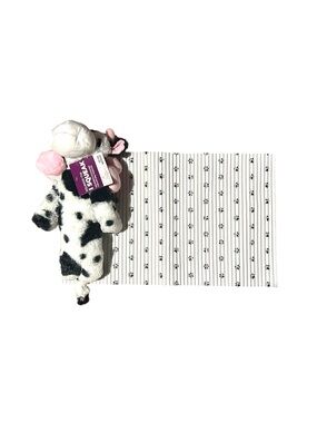Cow Dog Toy & Dog Food Mat Bundle